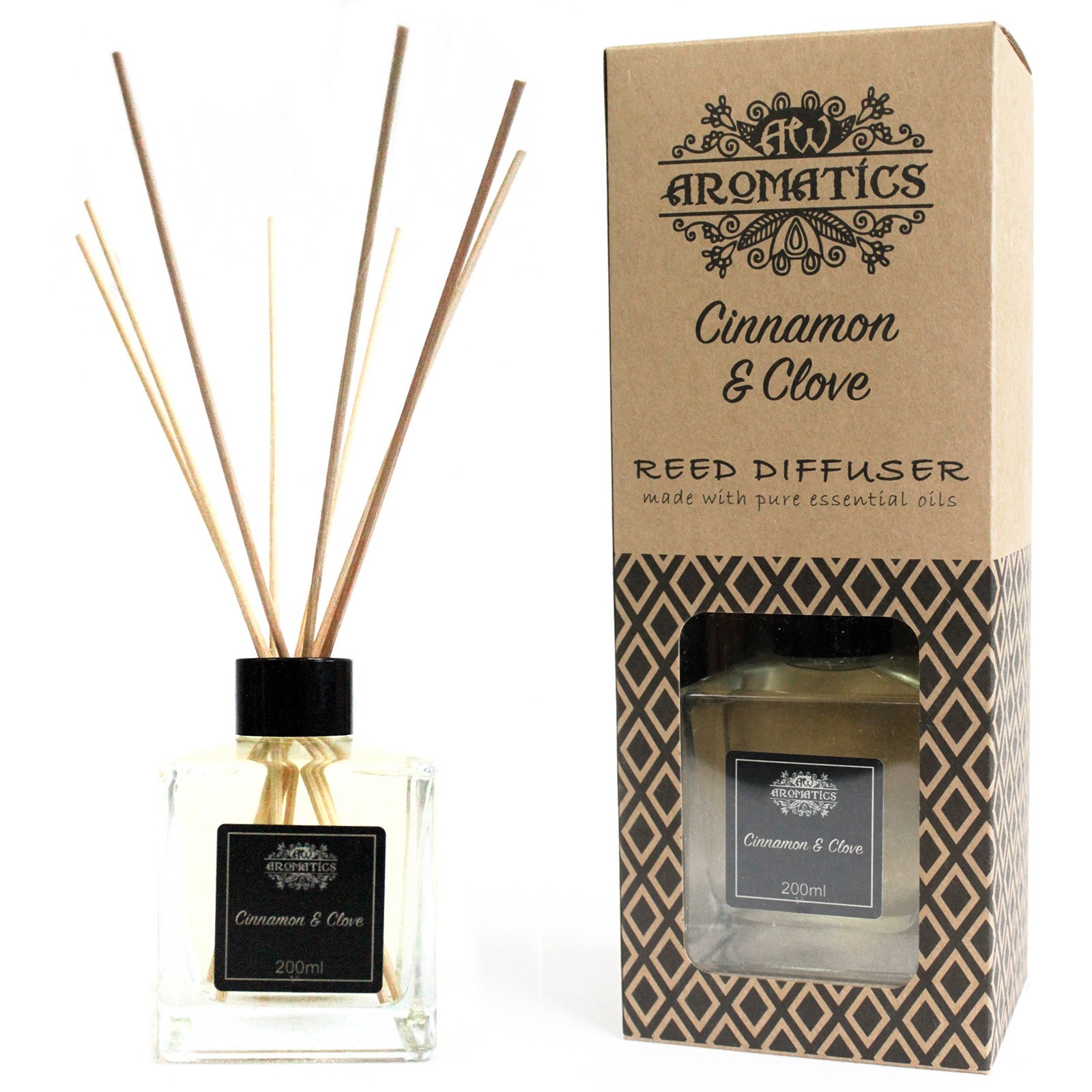 200ml Cinnamon & Clove Essential Oil Reed Diffuser (RDEO-03)