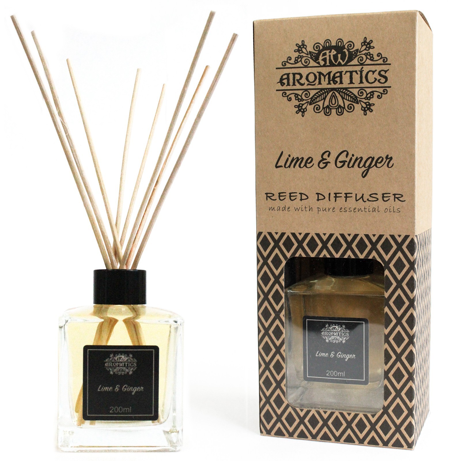 200ml Lime & Ginger Essential Oil Reed Diffuser (RDEO-05)