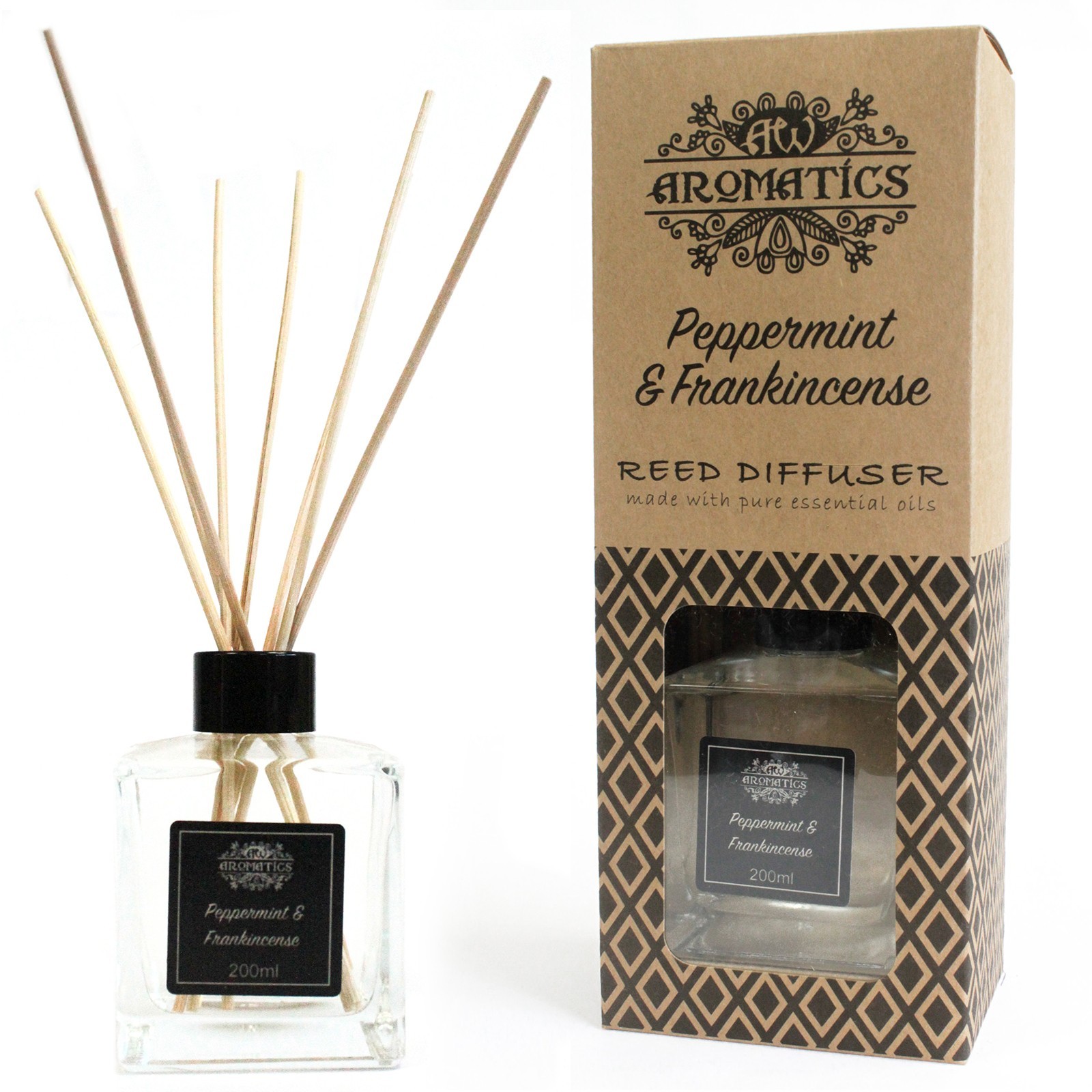 200ml Peppermint & Frankincense Essential Oil Reed Diffuser (RDEO-12)