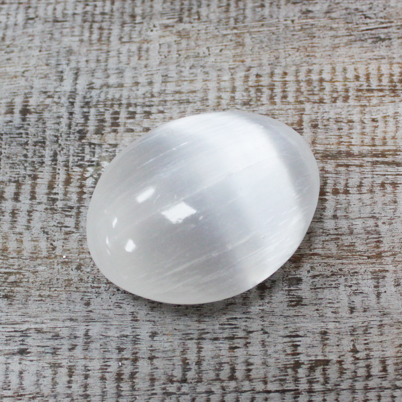 Selenite Palm Stone - 8 cm  (SelW-08)