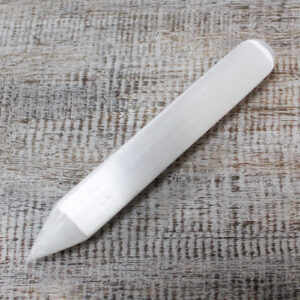 Selenite Wand - 16 cm (Point one End)  (SelW-02)