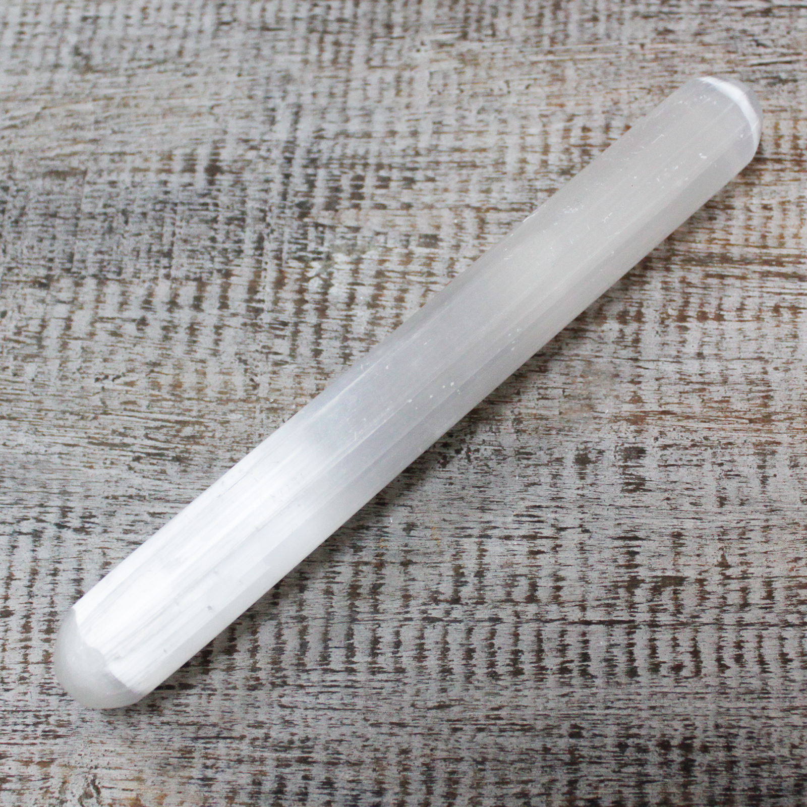 Selenite Wand - 16 cm (Round Both Ends)  (SelW-01)