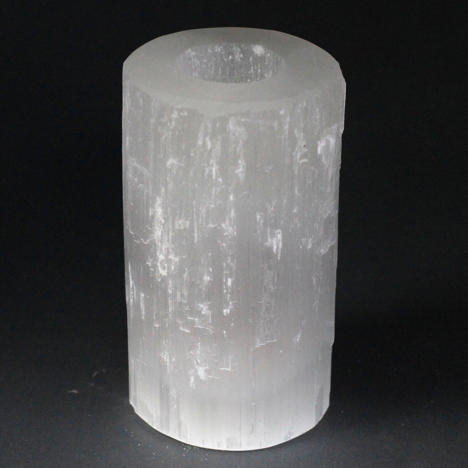 Selenite Cylinder Candle Holder - 15 cm  (SelCH-04)