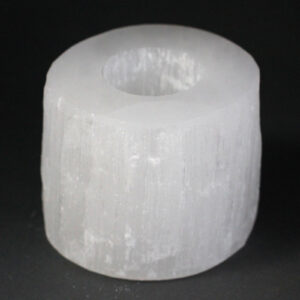 Selenite Cylinder Candle Holder - 8 cm  (SelCH-02)