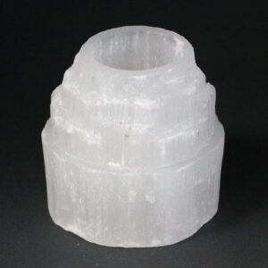 Selenite Mountain Top Candle Holder - 8 cm (SelCH-01)
