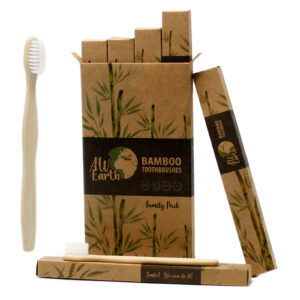 Family Pack Bamboo Toothbrush (2xAdult and 2xChildren) (BamTB-01)