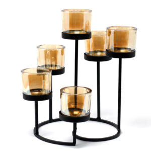 Centrepiece Iron Votive Candle Holder - 6 Cup Circule Tree  (CIVCH-08)