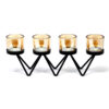 Centrepiece Iron Votive Candle Holder - 4 Cup Zig Zag  (CIVCH-06)