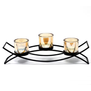 Centrepiece Iron Votive Candle Holder - 3 Cup Silluethe  (CIVCH-05)