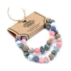 Set of 2 Gemstones Friendship Bracelets - Harmony - Rainbow Gemstones  (FGB-07)