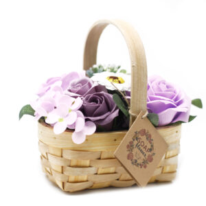 Medium Lilac Bouquet in Wicker Basket  (SFB-18)