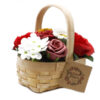 Medium Red Bouquet in Wicker Basket  (SFB-20)