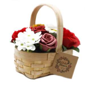 Medium Red Bouquet in Wicker Basket  (SFB-20)