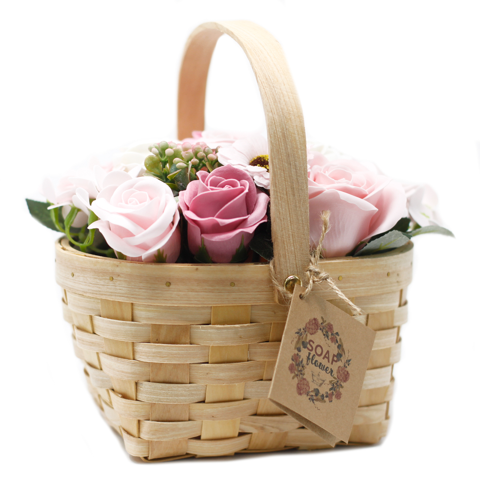 Large Pink Bouquet in Wicker Basket  (SFB-23)
