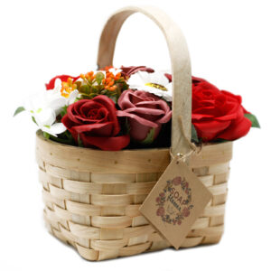 Large Red Bouquet in Wicker Basket (SFB-24)