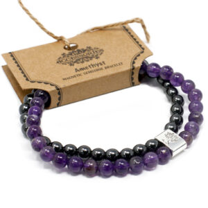 Magnetic Gemstone Bracelet - Amethyst (MGBS-01)