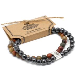 Magnetic Gemstone Bracelet - Picasso Jasper  (MGBS-09)