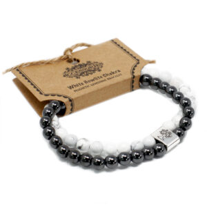 Magnetic Gemstone Bracelet - White Howlite Chackra (MGBS-12)