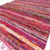 150 x 90cm Luxury Rag Rug - Red  (Vrug-04)