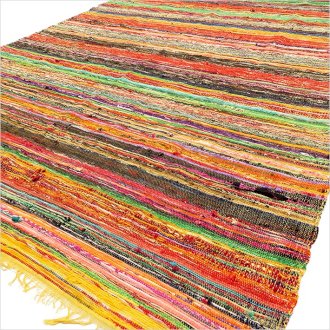 154 x 90cm Luxury Rag Rug - Yellow  (Vrug-08)