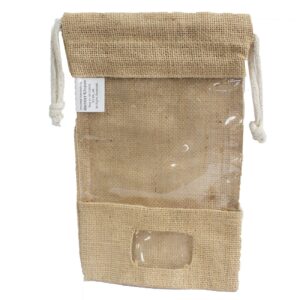 Jute Window Bag 25x16cm & pocket  (JGP-01P)