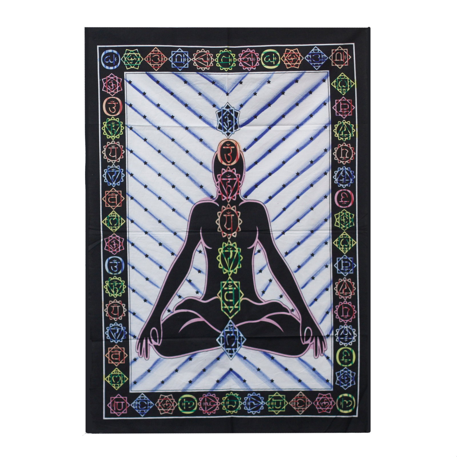 Handbrushed  Cotton Wall Art - Chakra Buddha  (HBWA-01)