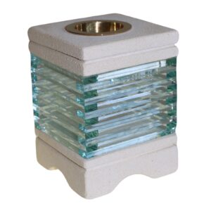 Stone Oil Burner - Square Glass Brick  (SSOB-07)