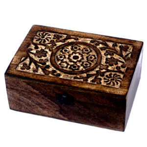 Aromatherapy Floral Carved Box (Holds 24 bottles)  (ABox-01)