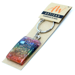 Orgonite Power Keyring - Home Protect Copper and Chakra  (OrgK-05)