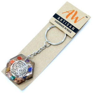 Orgonite Power Keyring - Octagon Flower of Life  (OrgK-09)