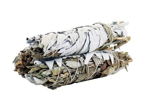 Smudge Stick - White Sage & Black Sage 10cm  (MSage-17)