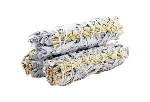 Smudge Stick - White Sage & Sweetgrass 10cm (SmudgeS-27)
