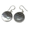 Shell & Silver Earrings - Classic Disc - MOP  (SSE-06)