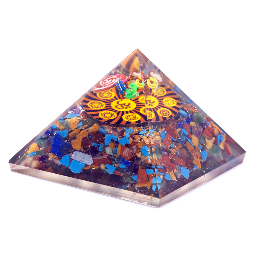Orgonite Pyramid - Om Chakra - 70 mm  (Orgn-16)