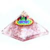 Orgonite Pyramid -  Rose Quartz Rainbow Flower of Life - 70 mm  (Orgn-19)