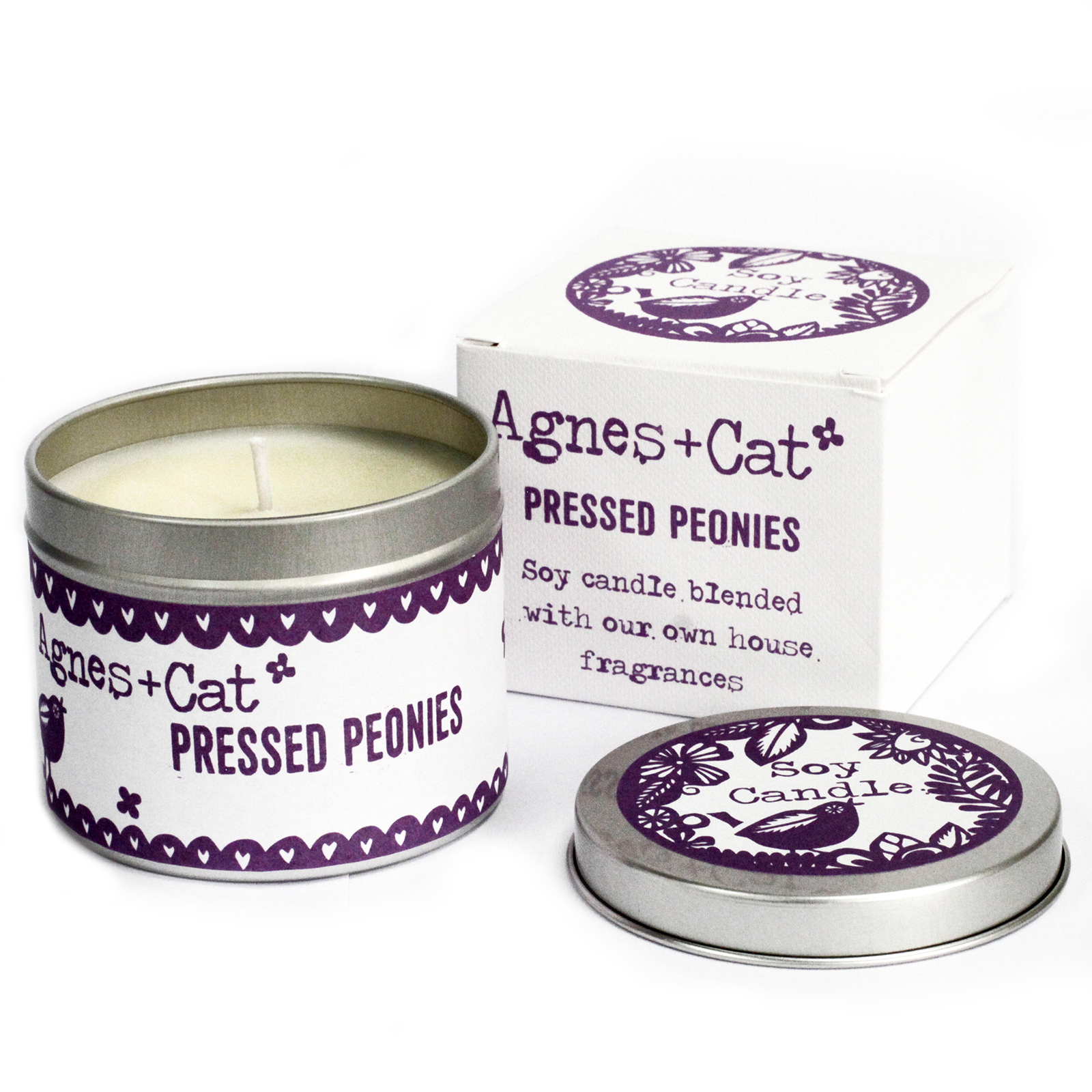 Tin Candle - Pressed Peonie  (ACTC-18)