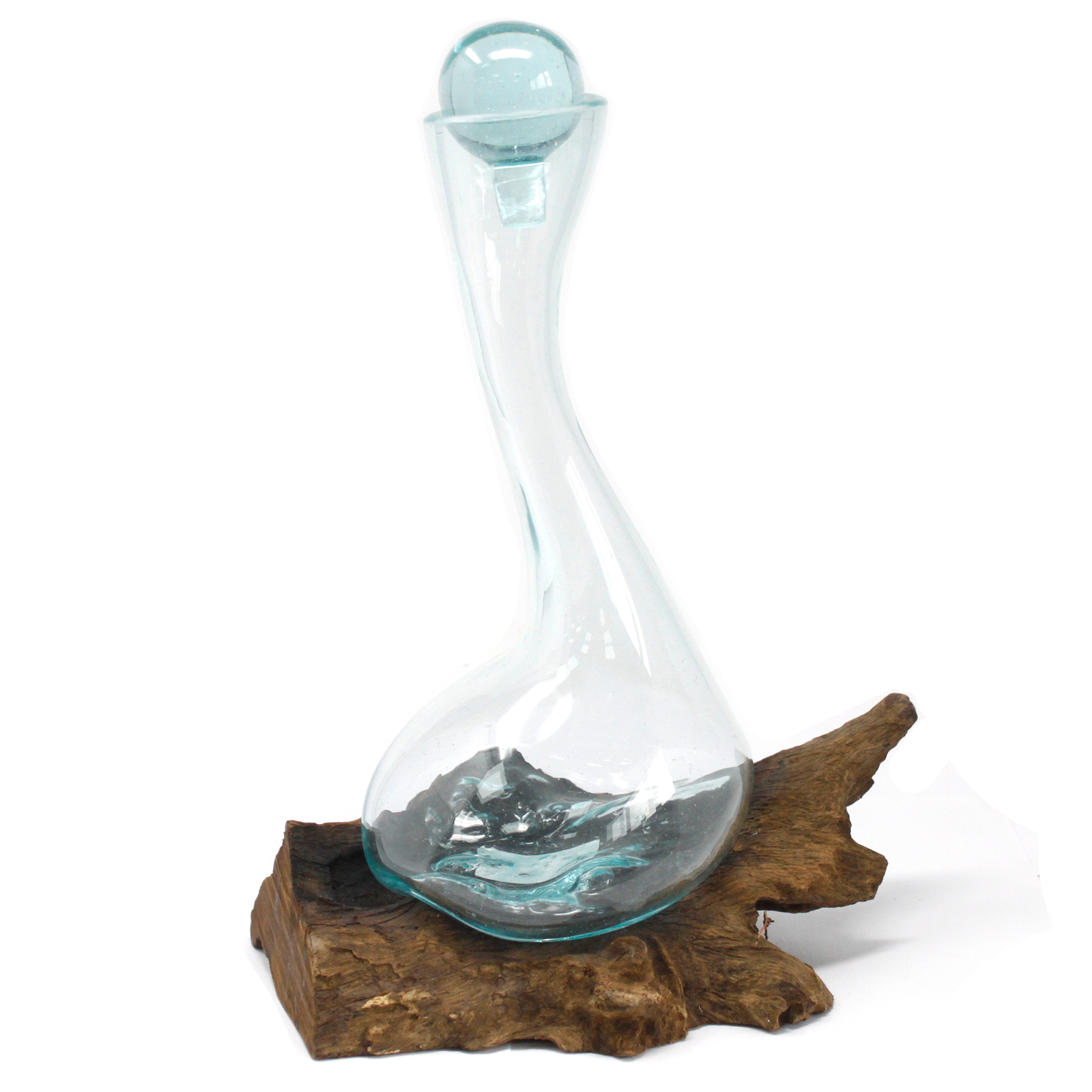 Molten Glass on Wood - Wine Decanter  (MGW-10)