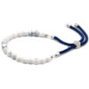 925 Silver Plated Gemstone Navy String Bracelet - White Howlite  (GemSB-04)