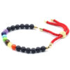 18K Gold Plated Gemstone Royal String Bracelet - Lava Stone Chakra  (GemSB-05)