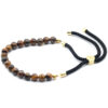 18K Gold Plated Gemstone Black String Bracelet - Tiger Eye  (GemSB-07)