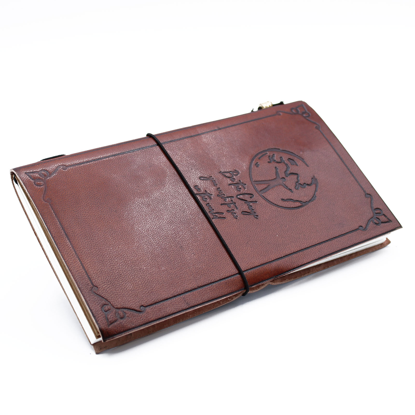 Handmade Leather Journal - Be the Change - Brown (80 pages)  (MSJ-02)