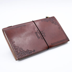 Handmade Leather Journal - My Bucket List Book - Brown (80 pages)  (MSJ-07)