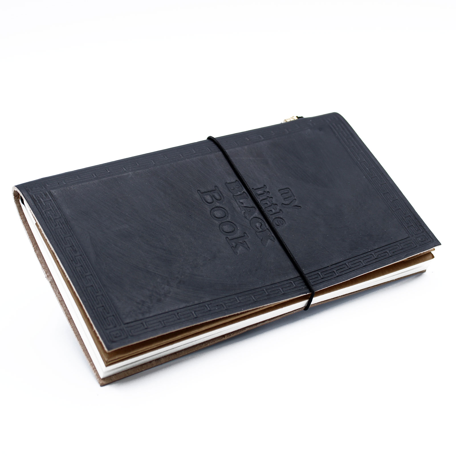 Handmade Leather Journal - My Little Black Book - Black (80 pages)  (MSJ-09)
