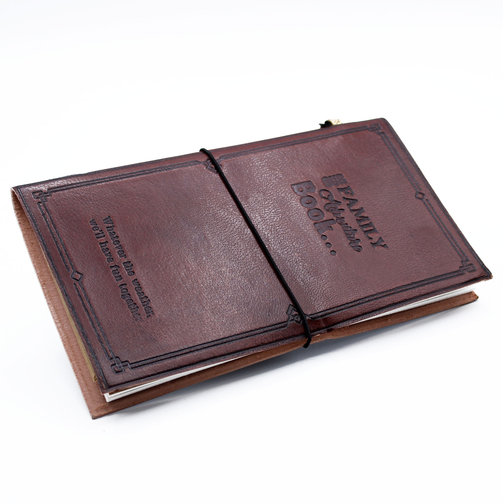 Handmade Leather Journal - Our Family Adventure Book - Brown  (80 pages)  (MSJ-14)