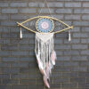 Protection Dream Cather - Lrg Macrame Eye Blue/ Whie/Pink  (EyeDC-03)