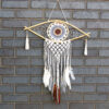 Protection Dream Cather - Med Macrame Eye White/ Gey/Brown  (EyeDC-05)