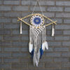 Protection Dream Cather - Med Macrame Eye White/ Blue/Grey  (EyeDC-06)