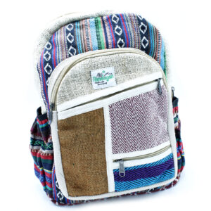 Small Hemp Backpack - Zig Zag Zips Style  (HempB-09)