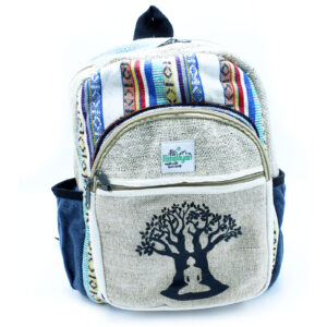 Small Hemp Backpack -  Bohdi Tree Design  (HempB-11)