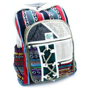 Large Hemp Backpack - Rope & Pockets Style  (HempB-13)